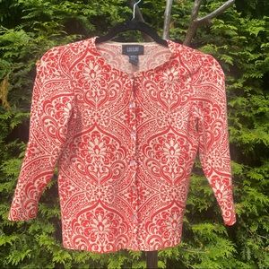 Orange LouLou Patterned Sweater Quarter Sleeve M